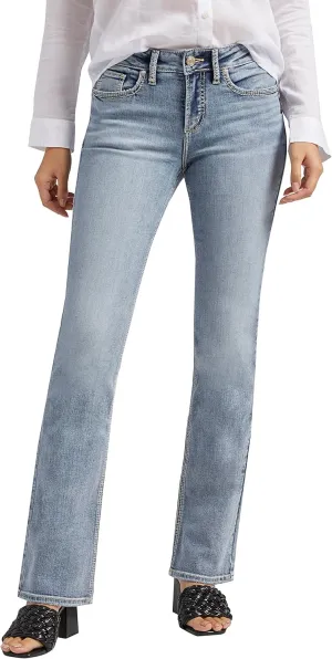 Silver Jeans Co. Women's Suki Mid Rise Curvy Fit Slim Bootcut Jeans - Legacy