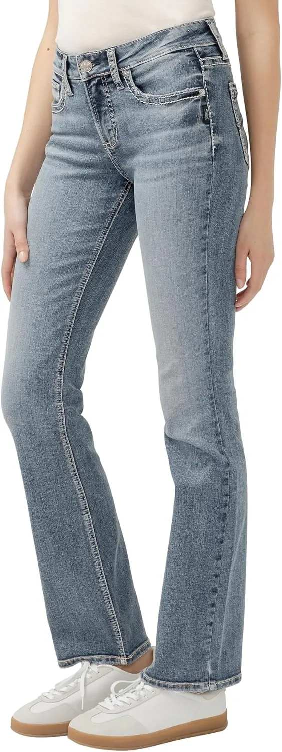 Silver Jeans Co. Women's Suki Mid Rise Curvy Fit Slim Bootcut Jeans - Legacy