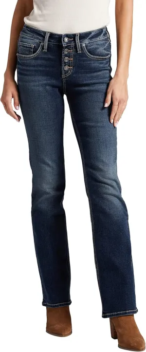 Silver Jeans Co. Women's Suki Mid Rise Slim Bootcut Jeans