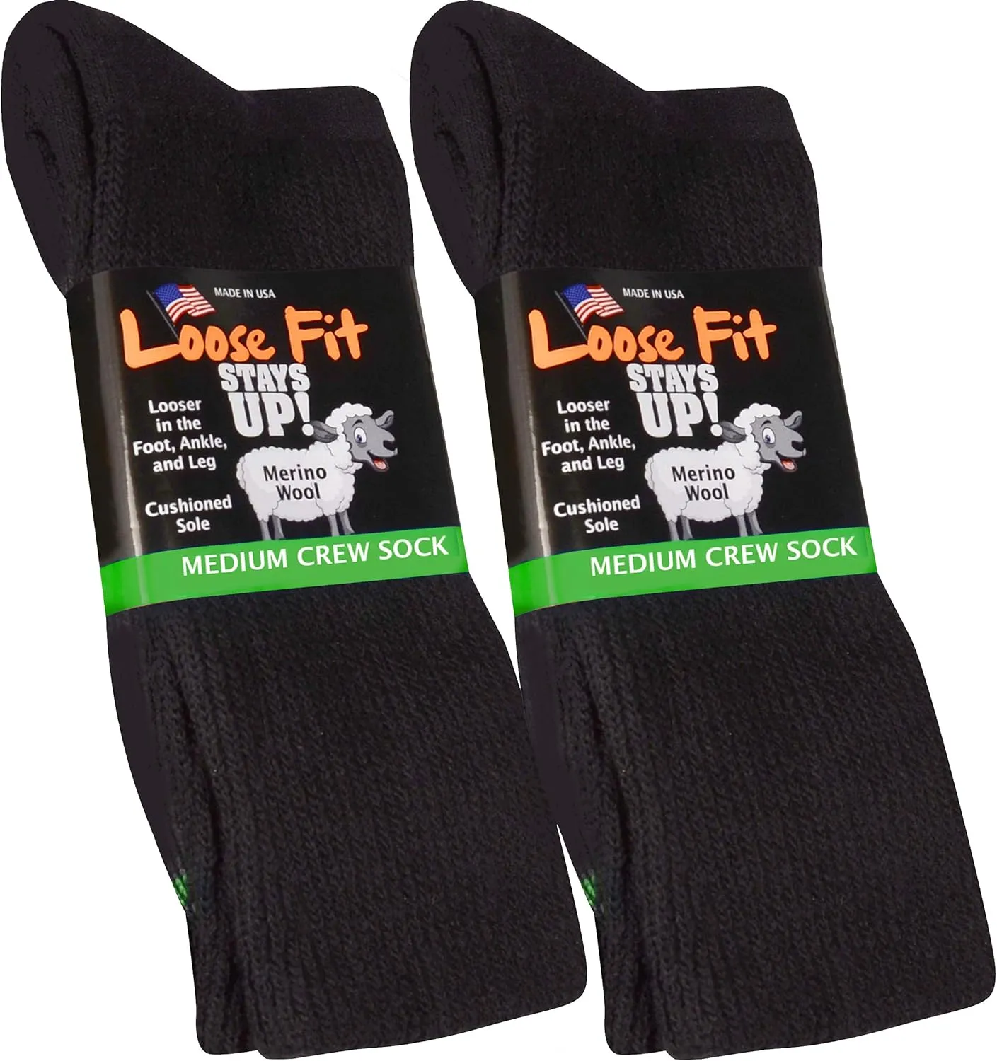 Solid Merino Wool Men's and Women's Sock 2 Pack