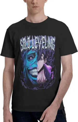 Solo Music Leveling Men Soft Cotton Short Sleeved T Shirt O Neck Casual Comfort Funny Tops