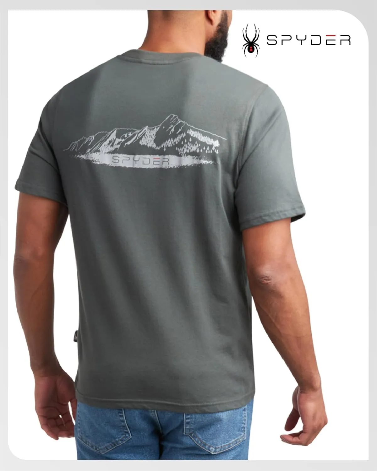 Spyder Mens T-Shirts - Soft Cotton Blend Crew Neck Short Sleeve Graphic Tees for Men - Casual Shirts for Daily Wear (S-XL)