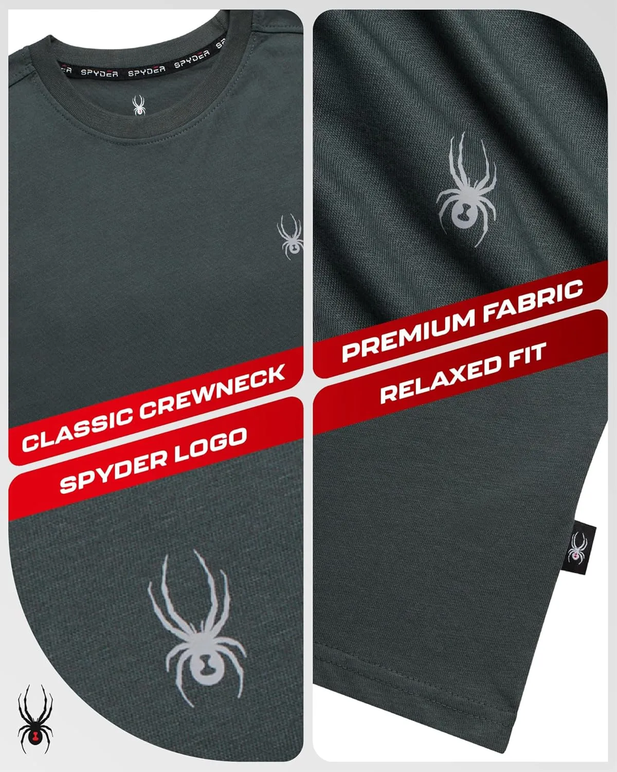 Spyder Mens T-Shirts - Soft Cotton Blend Crew Neck Short Sleeve Graphic Tees for Men - Casual Shirts for Daily Wear (S-XL)