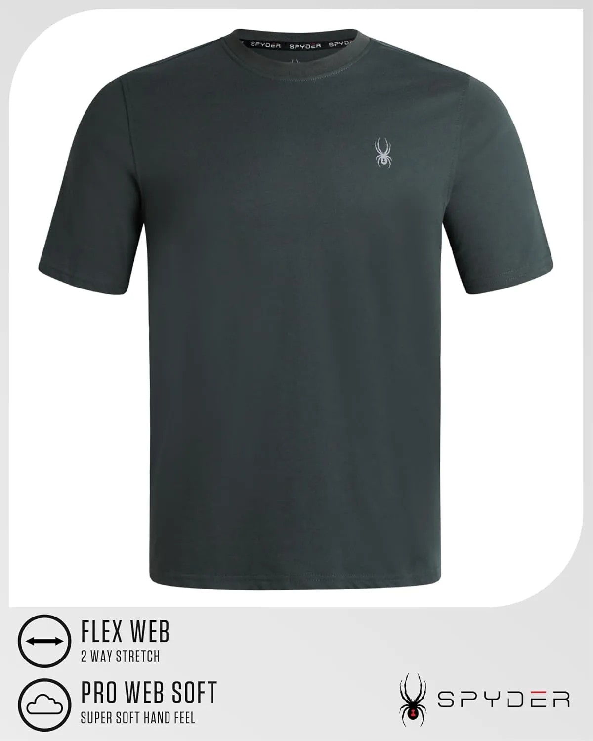 Spyder Mens T-Shirts - Soft Cotton Blend Crew Neck Short Sleeve Graphic Tees for Men - Casual Shirts for Daily Wear (S-XL)