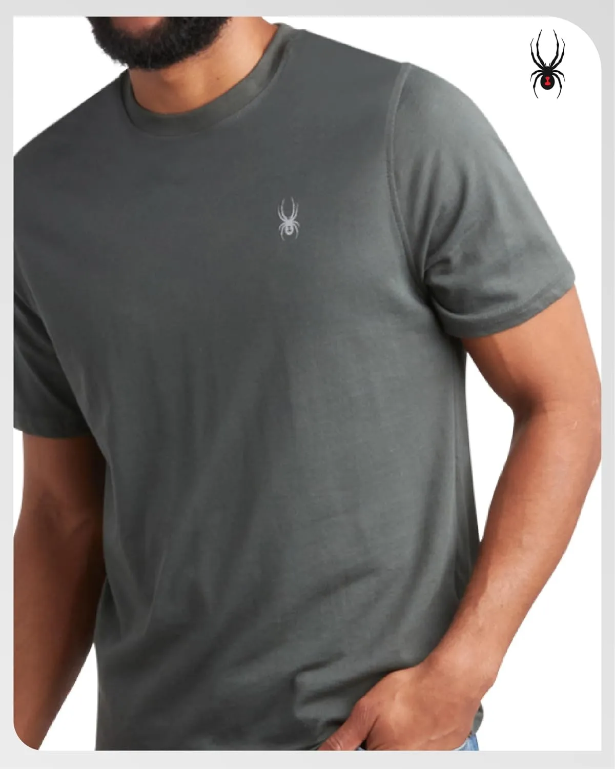 Spyder Mens T-Shirts - Soft Cotton Blend Crew Neck Short Sleeve Graphic Tees for Men - Casual Shirts for Daily Wear (S-XL)