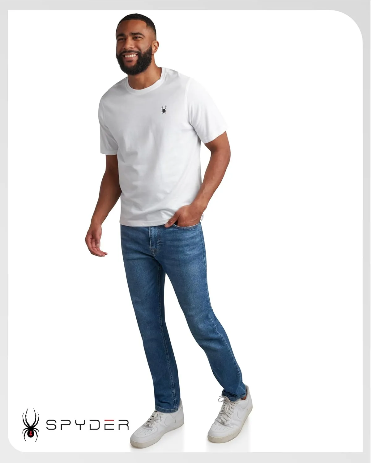Spyder Mens T-Shirts - Soft Cotton Blend Jersey Crewneck Short Sleeve Shirts for Men, Casual Shirts for Workout & Daily Wear