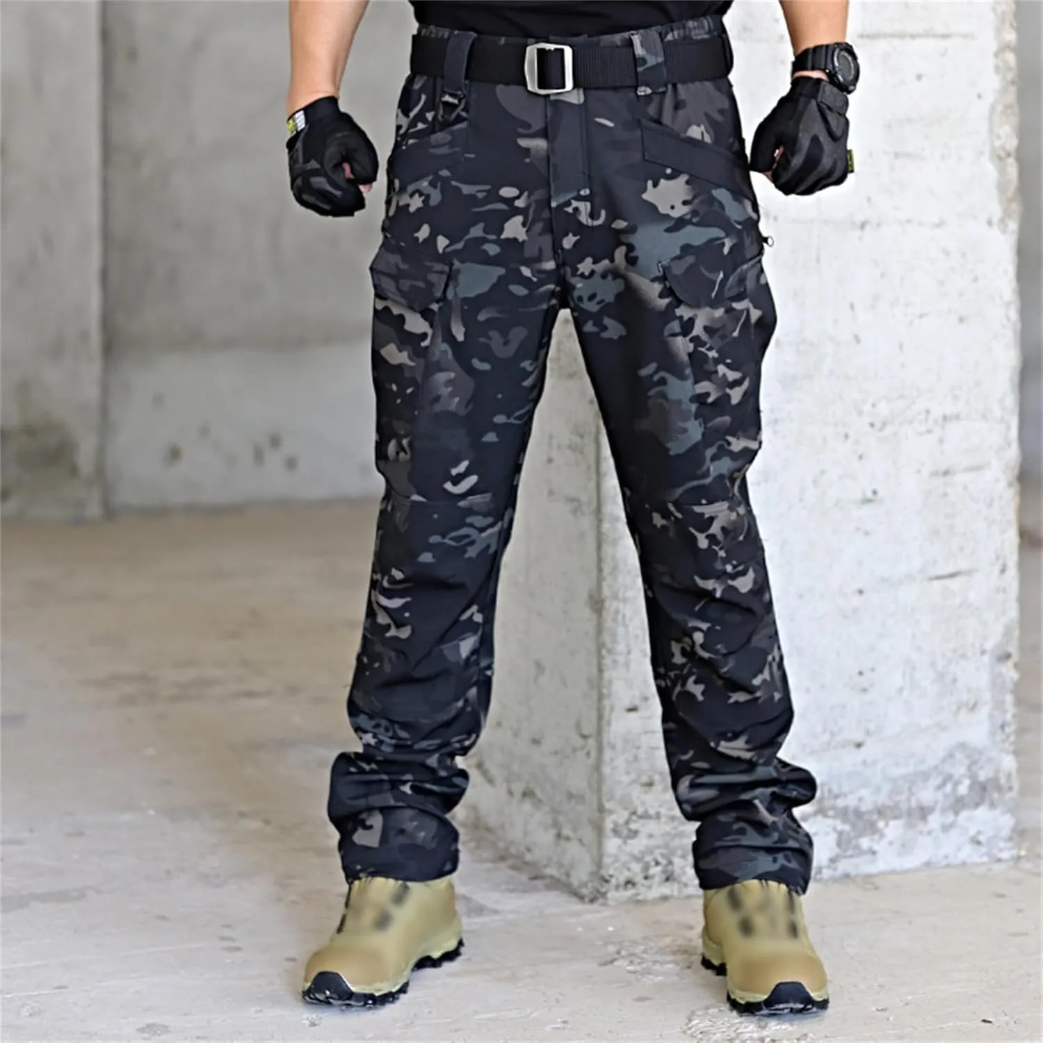 Tactical Cargo Pants Mens Relaxed Fit Flex Ripstop Cargo Pants Outdoor EDC Hiking Work Pants with Multi Pockets