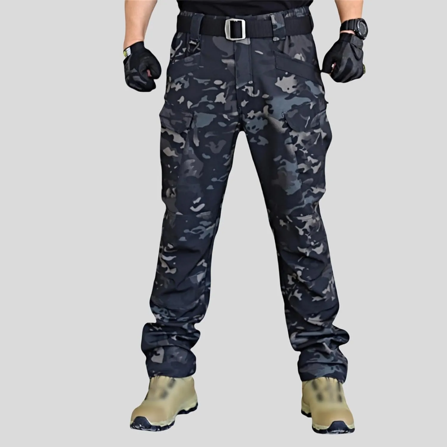 Tactical Cargo Pants Mens Relaxed Fit Flex Ripstop Cargo Pants Outdoor EDC Hiking Work Pants with Multi Pockets