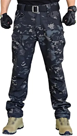 Tactical Cargo Pants Mens Relaxed Fit Flex Ripstop Cargo Pants Outdoor EDC Hiking Work Pants with Multi Pockets