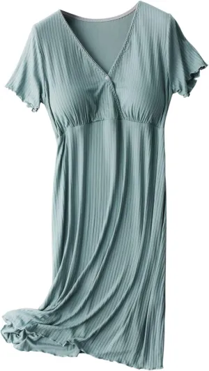 TANGNADE Nursing Dress Maternity Nightgown Sleepwear for Breastfeeding Maternity Dress Comfy Loungewear for Pregnancy