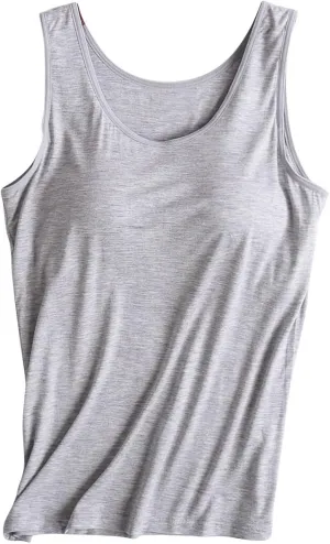 Tank Top with Built in Bra for Women Plus Size Wide Strap Crewneck Workout Yoga Athletic Casual Camisole Outfits 2025