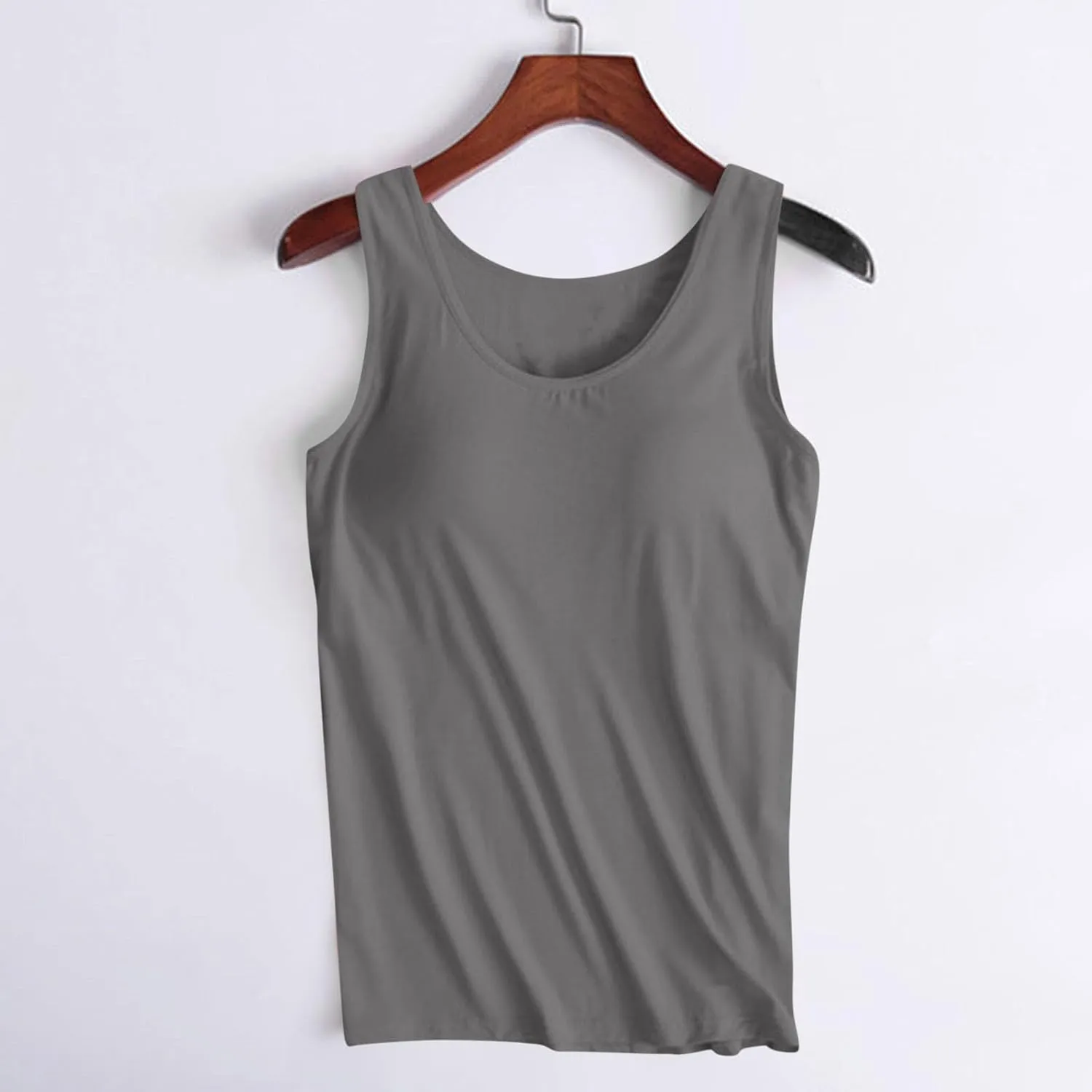 Tank Tops for Women Plus Size Ladies Sleeveless Wider Strap Camisole Tops Built in Padded Casual Workout Basic Tanks