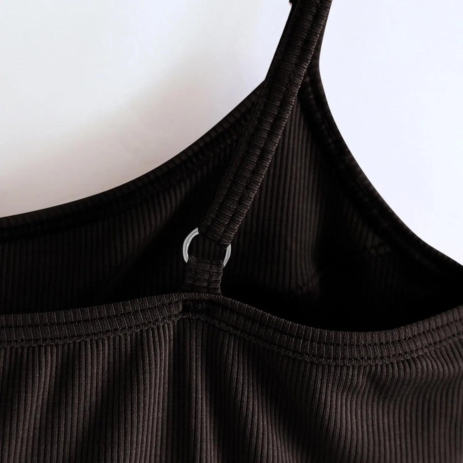 Tank Tops with Built in Bra for Women Ribbed Knit Solid Basic Padded Sport Bras Regular Fit Stretch Workout Camisole
