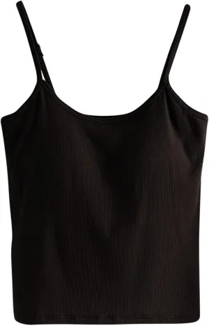 Tank Tops with Built in Bra for Women Ribbed Knit Solid Basic Padded Sport Bras Regular Fit Stretch Workout Camisole