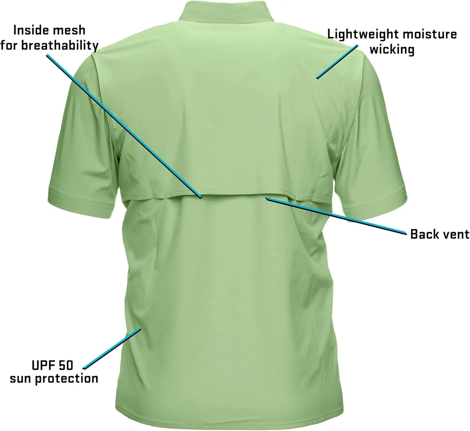 Whitewater Lightweight Moisture Wicking Short Sleeve Fishing Shirt with UPF 50