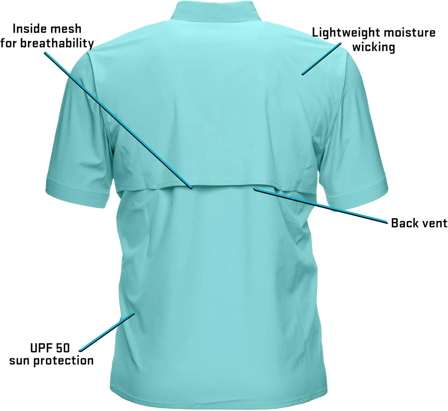 Whitewater Lightweight Moisture Wicking Short Sleeve Fishing Shirt with UPF 50
