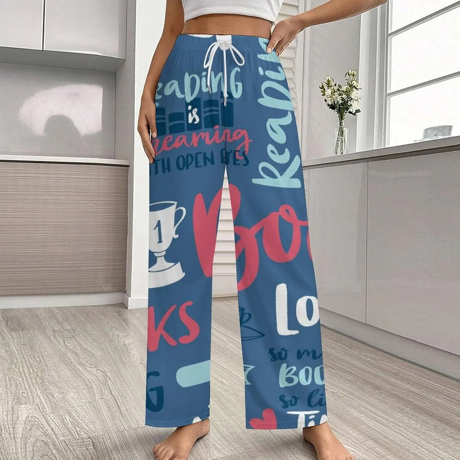 Women Pajama Pants Trouser Lounge Pants Sleepwear with Pockets (S-5XL)