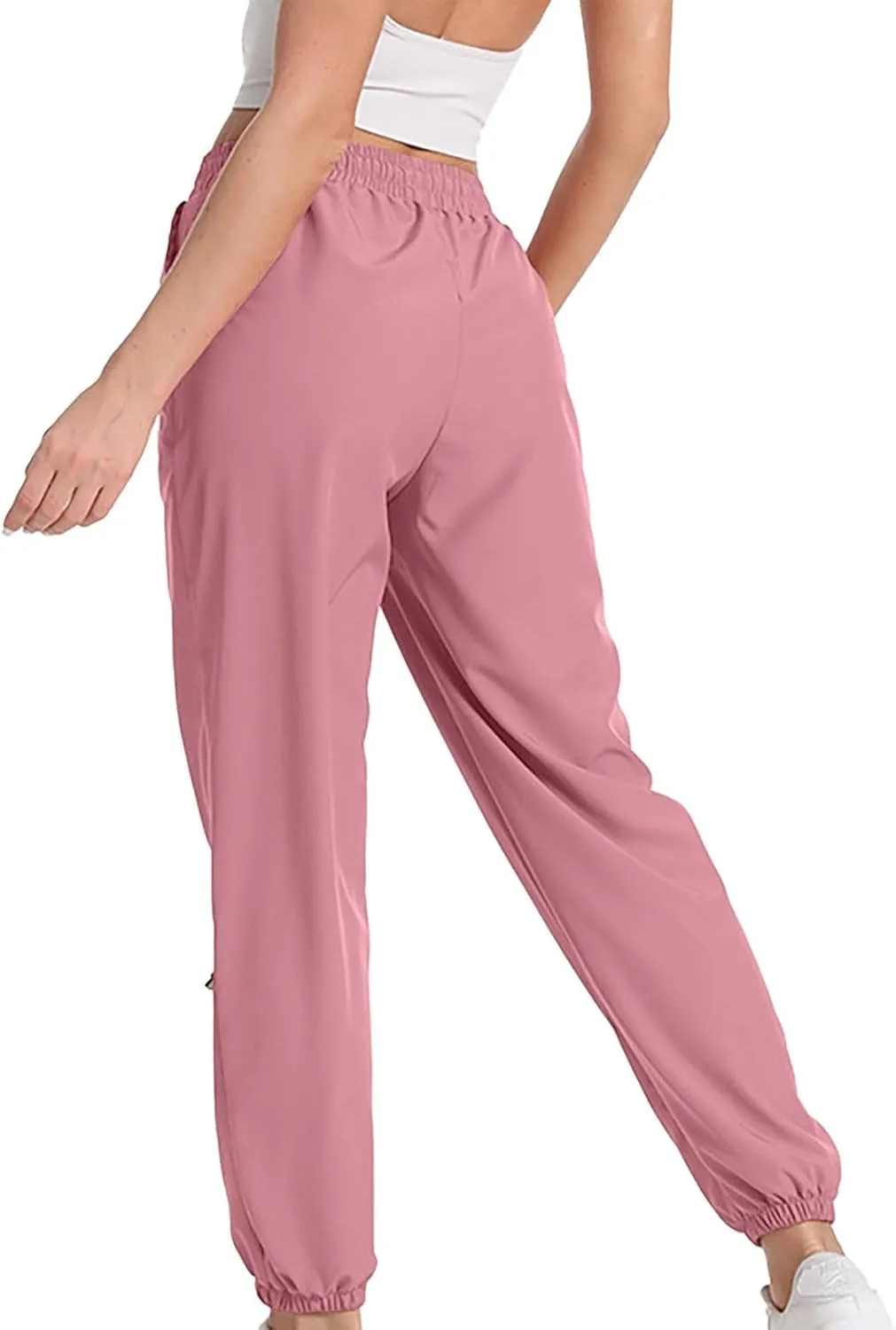 Women Sweatpants Joggers Long High Waisted Y2k Baggy Pants Trendy Lounge Athletic Bottom Trouser with Pockets