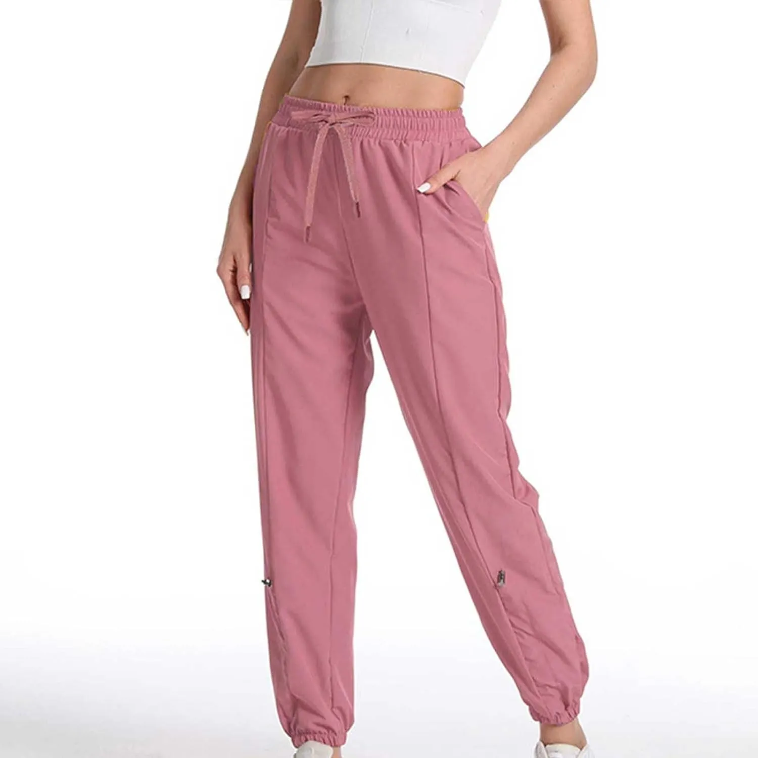 Women Sweatpants Joggers Long High Waisted Y2k Baggy Pants Trendy Lounge Athletic Bottom Trouser with Pockets