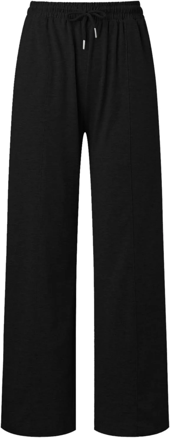 Women's Baggy Fleece Wide Leg Sweatpants Fleece Lined Workout Relaxed Fit Straight Leg Joggers Casual 2024 Active