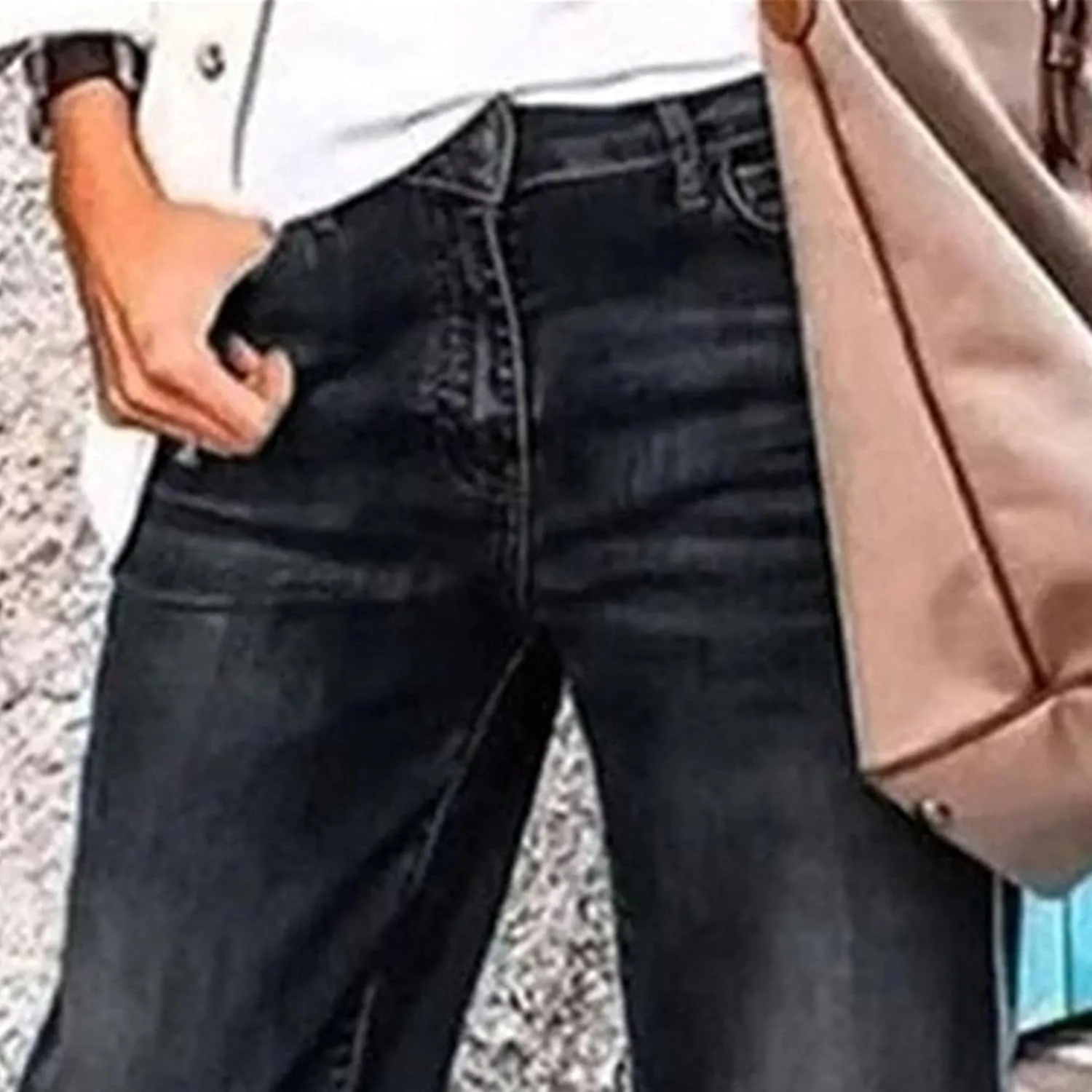 Women's Capri Jeans High Waisted Skinny Stretchy Ladies Jeans Trendy Pants Straight Leg Raw Hem Denim