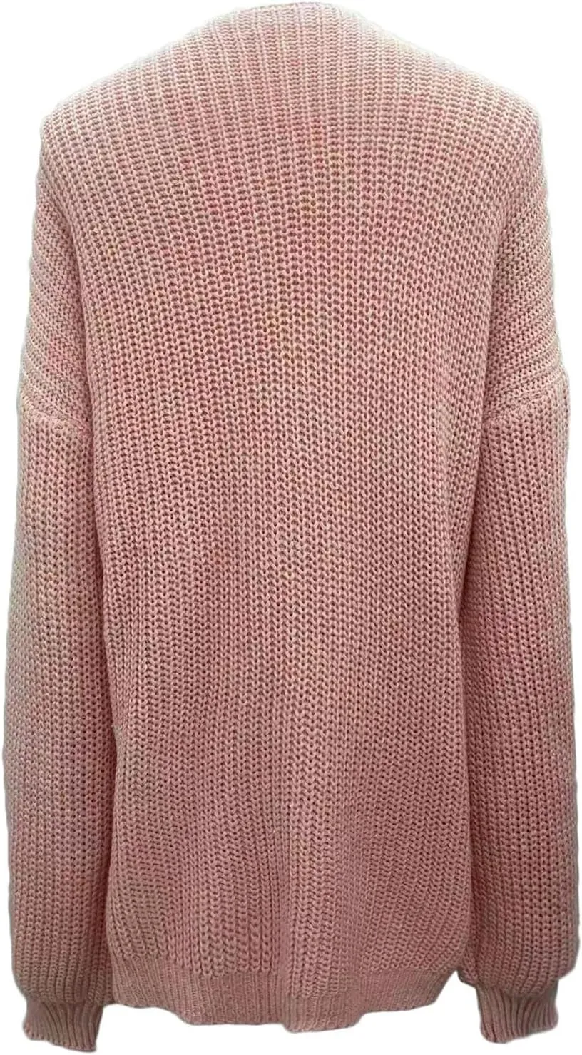Womens Cardigan Sweater Business Casual Chunky Knit Sweater Jacket Loungewear Baggy Long Sleeve Open Front Cardigan