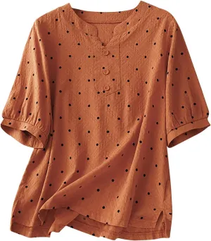 Womens Cotton Linen T Shirts Short Sleeve Crewneck Casual Loose Fit Basic Tee Trendy 2025 Summer Blouse Outfits