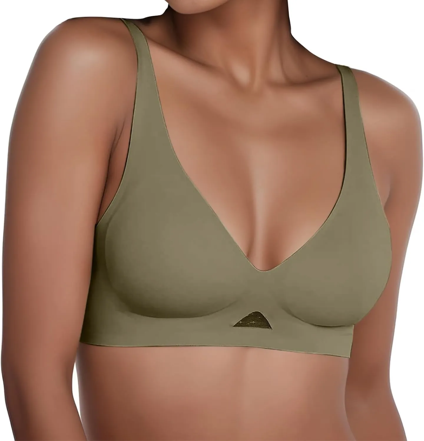 Womens Deep V Bras Comfortable Bras Support Push Up Bralettes Low Cut no Underwire Bras Plunge Seamless Tshirts Bras