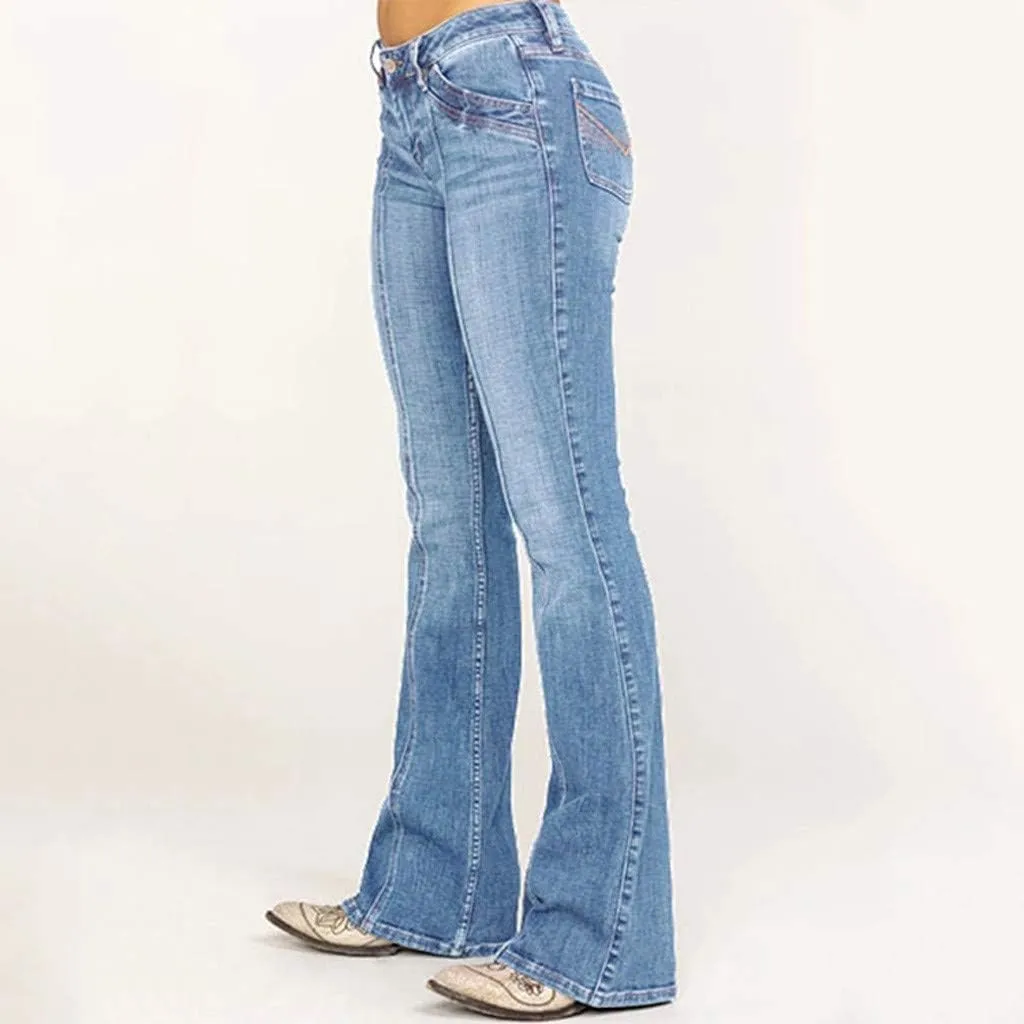 Womens Flare Jeans High Waisted Wide Leg Baggy Jeans Distressed Stretch Denim Pants Baggy Bell Bottom Jeans