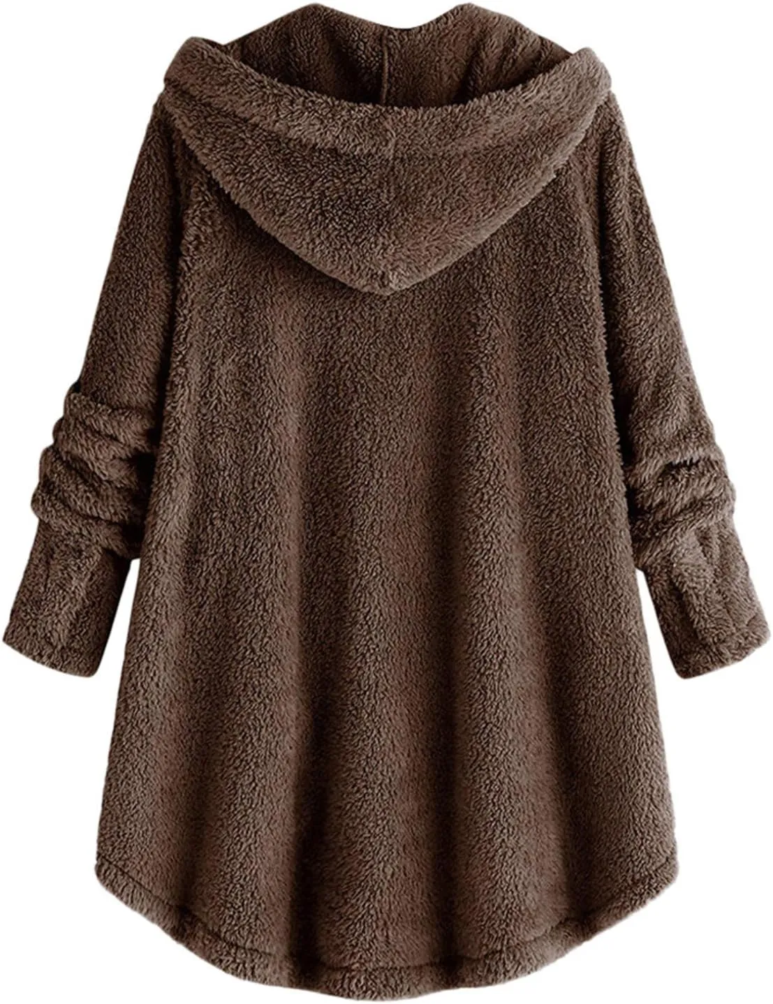Womens Fuzzy Fleece Hoodie Jackets 2023 Fashion Button Down Sherpa Loungewear Oversized Cozy Home Shearling Coat