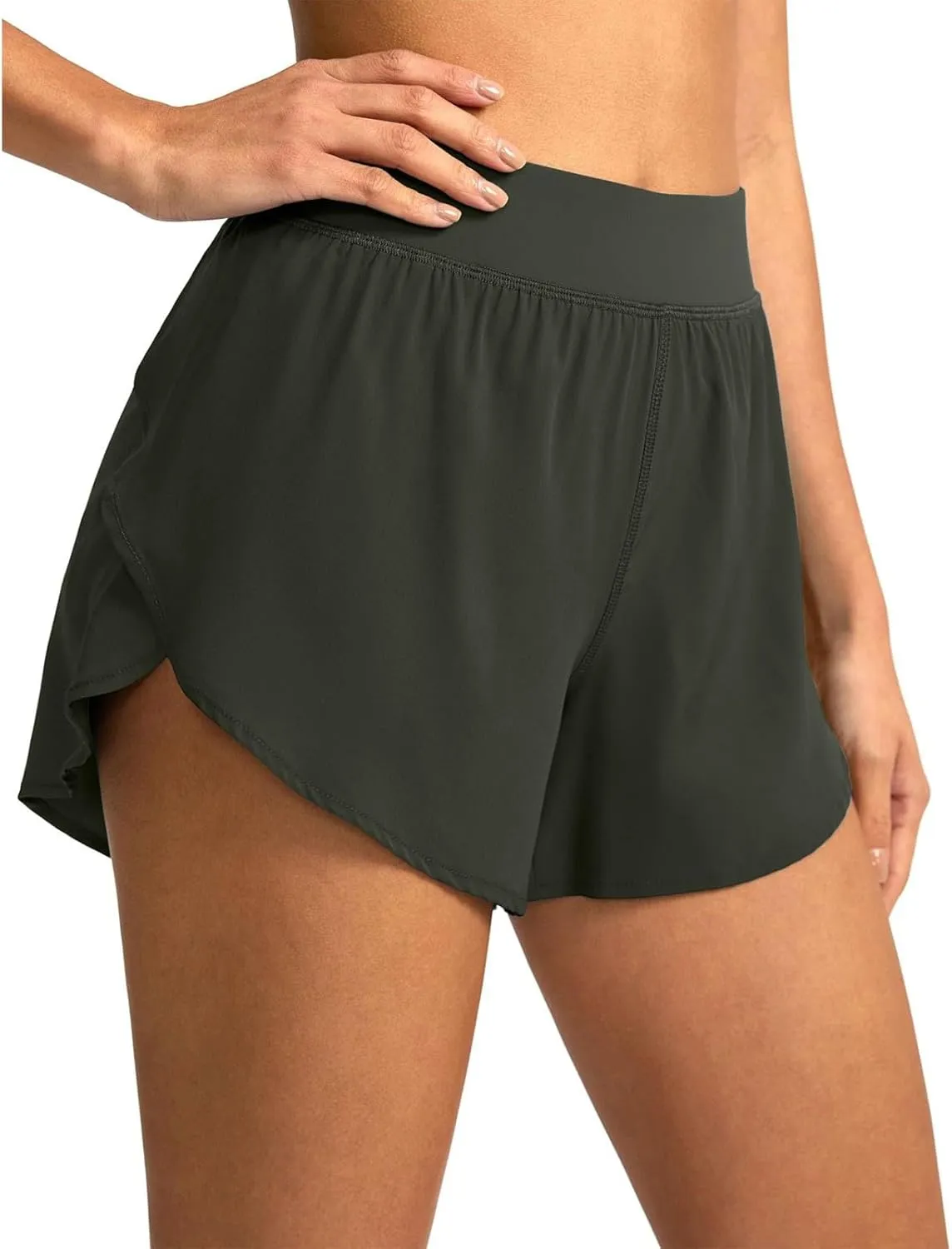 Women's High-Waisted Athletic Shorts Soft Stretchy Moisture-Wicking Quick-Drying Wear Exercise Gym Workout Yoga Short