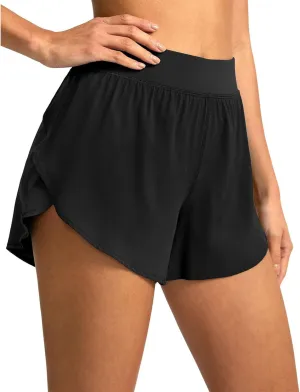 Women's High-Waisted Athletic Shorts Soft Stretchy Moisture-Wicking Quick-Drying Wear Exercise Gym Workout Yoga Short