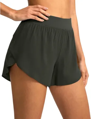 Women's High-Waisted Athletic Shorts Soft Stretchy Moisture-Wicking Quick-Drying Wear Exercise Gym Workout Yoga Short