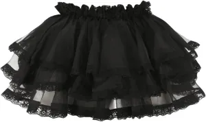 Womens Lace Trim Mini Skirt Street Ruffle Hem Sexy Pleated Flowy Y2k Cute Floral Lolita Layered Slip Under Skirts