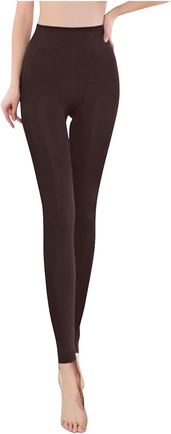 Women's Leggings Elastic Waistband Gym Yoga Soft Cotton Christmas Tummy Control Leggings Winter Warm Tights