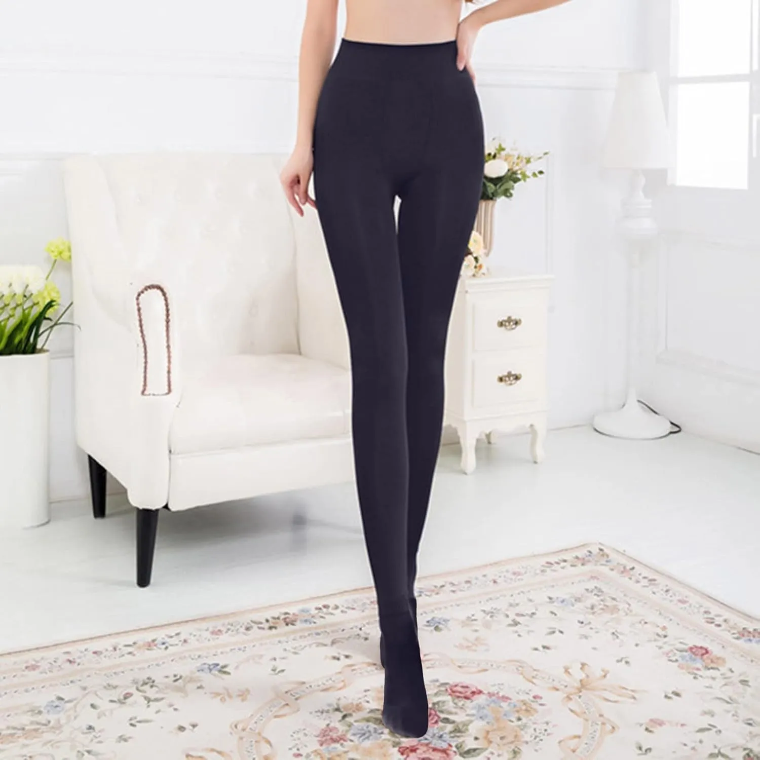 Women's Leggings Elastic Waistband Gym Yoga Soft Cotton Christmas Tummy Control Leggings Winter Warm Tights