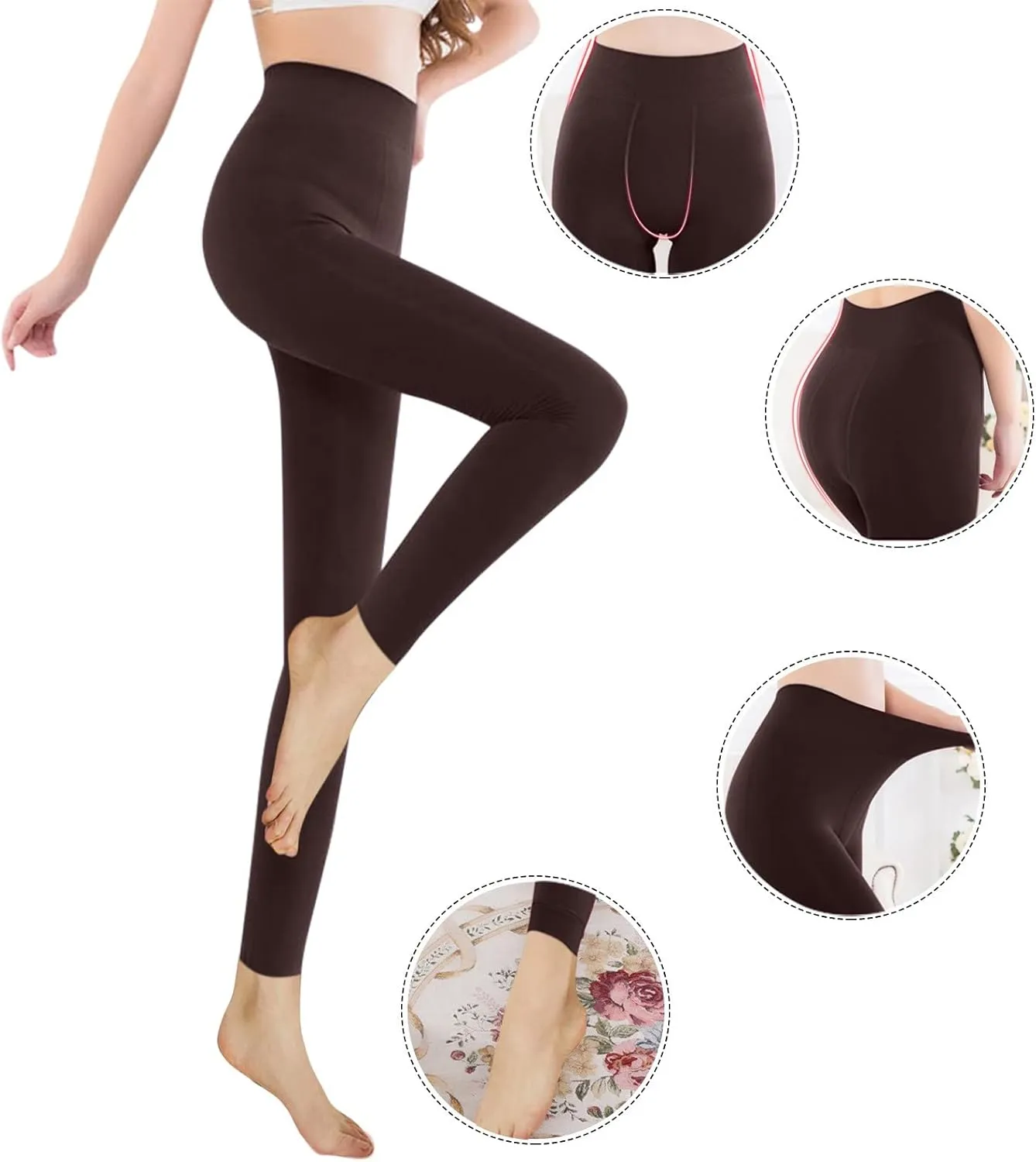 Women's Leggings Elastic Waistband Gym Yoga Soft Cotton Christmas Tummy Control Leggings Winter Warm Tights