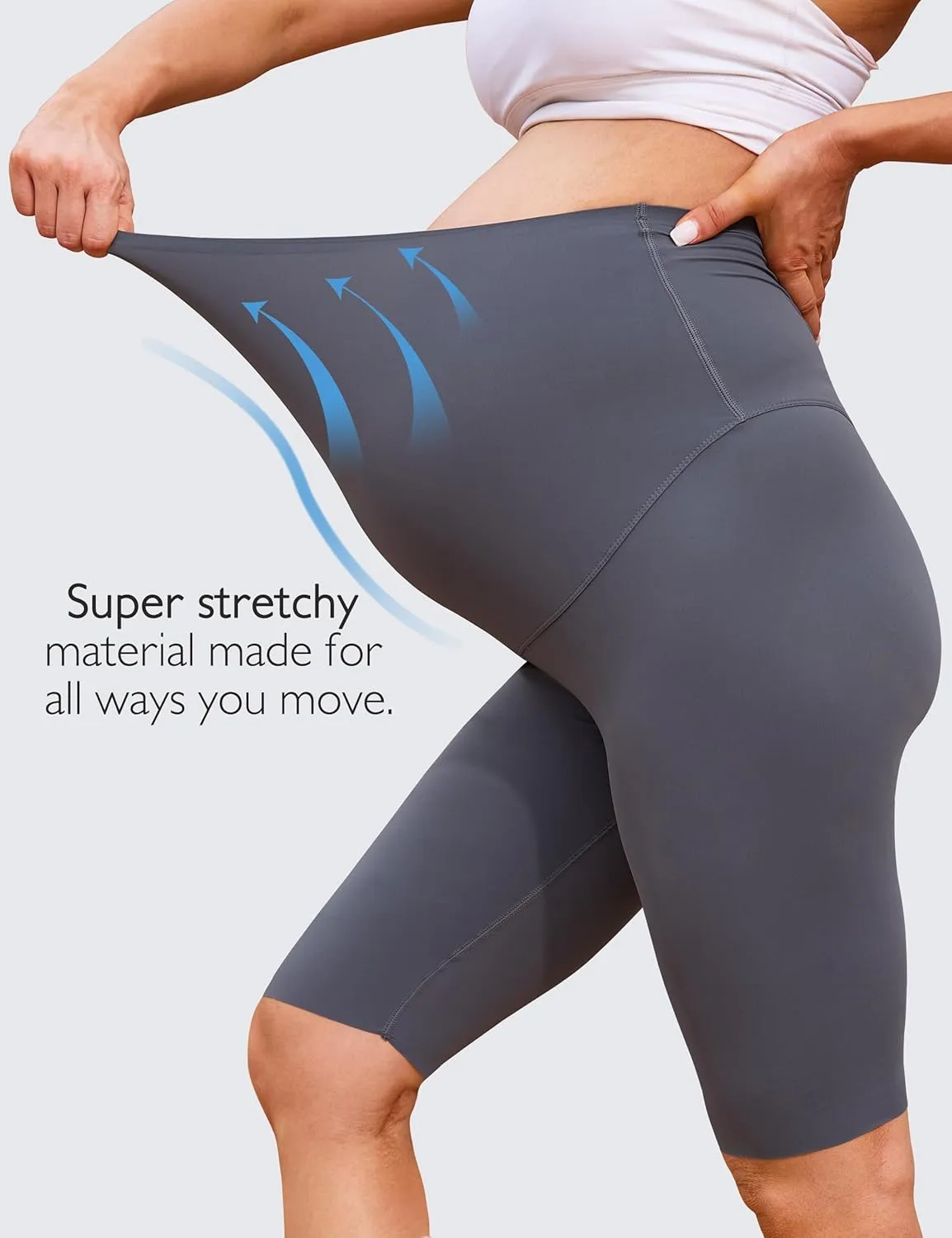 Womens Maternity Yoga Shorts Over The Belly Pregnancy Workout Athletic Running Biker Shorts Comfy Stretchy