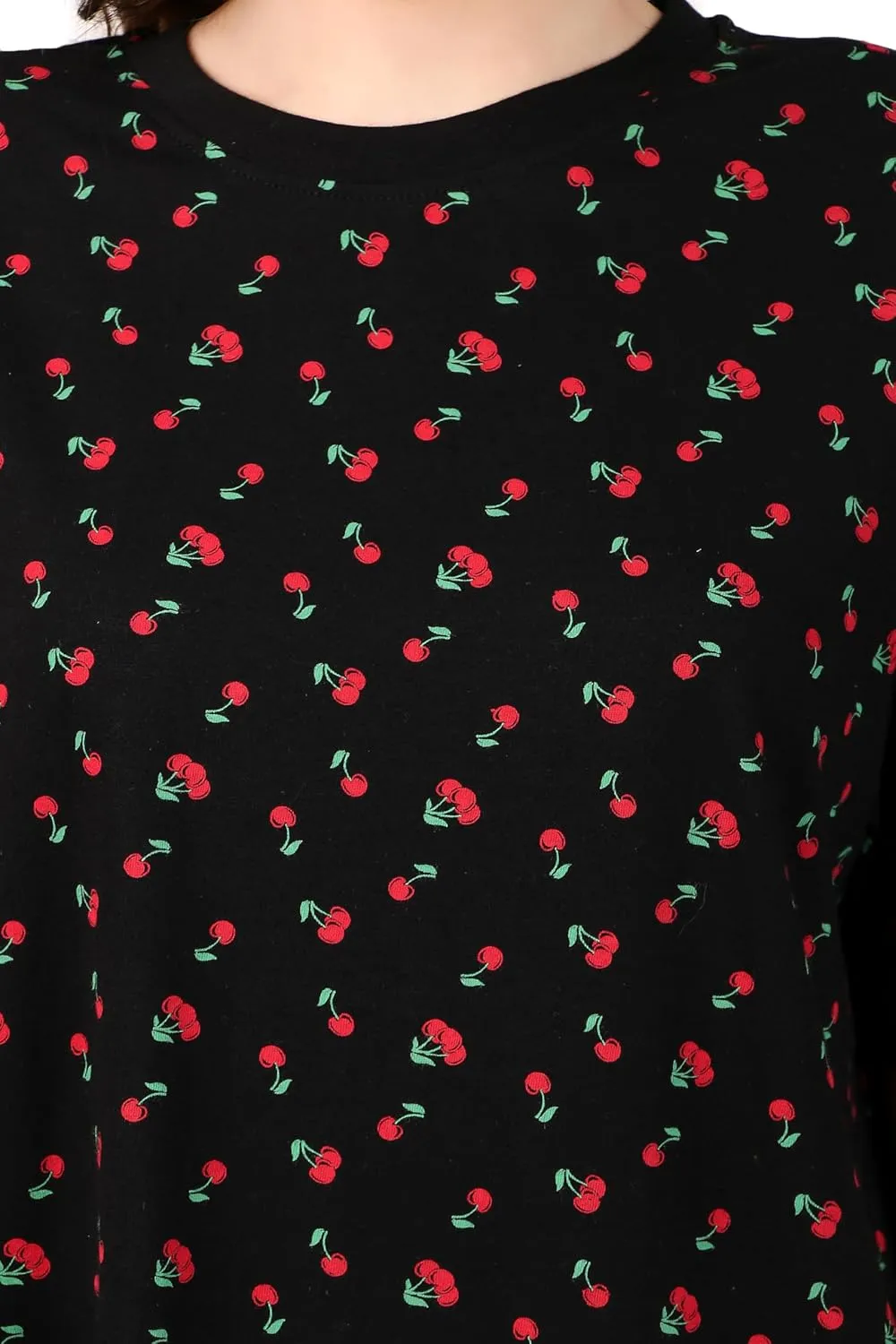 Women's Oversized Fit Soft Cotton Jersey All Over Printed Casual T-Shirts in 180 GSM Fabric