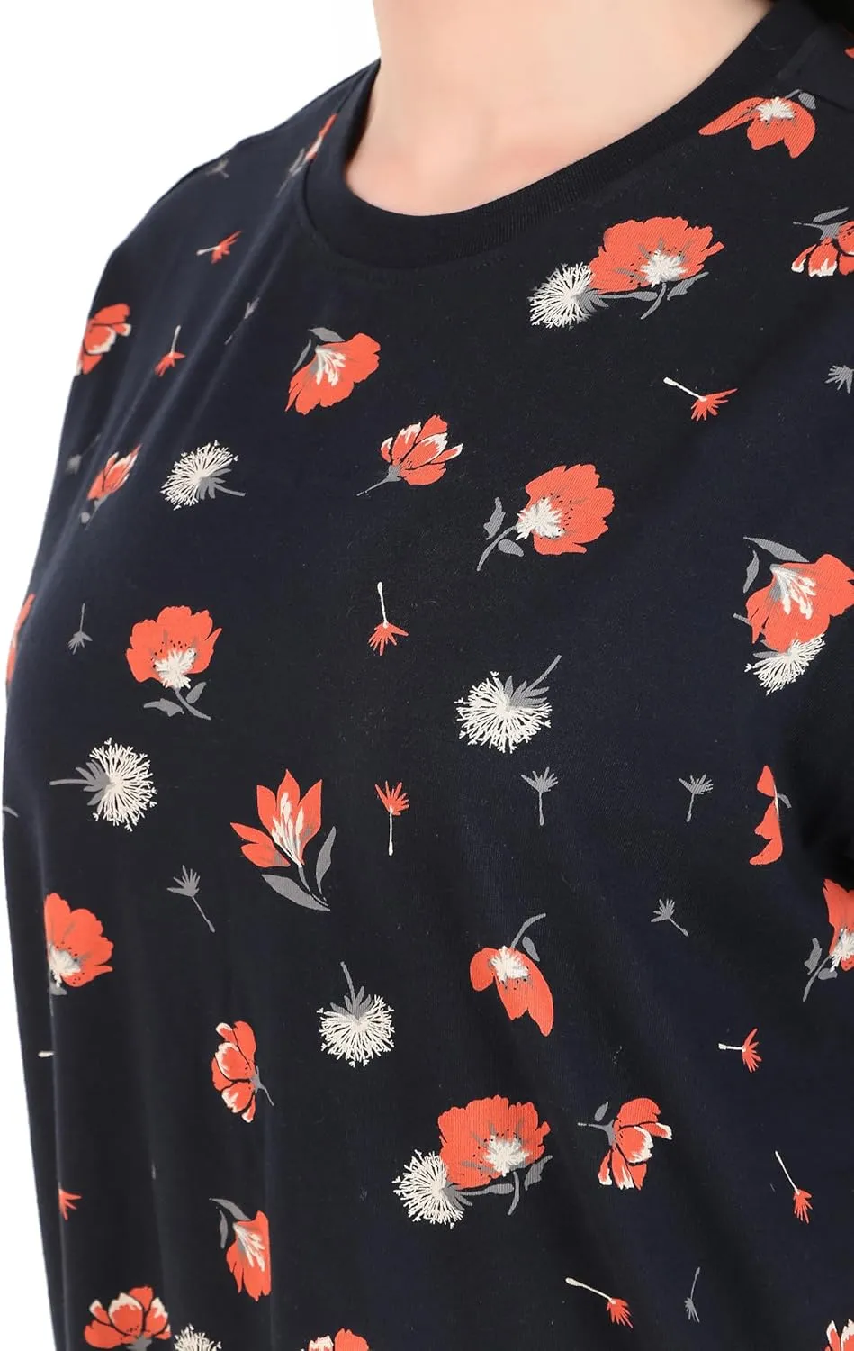 Women's Oversized Fit Soft Cotton Jersey All Over Printed Casual T-Shirts in 180 GSM Fabric