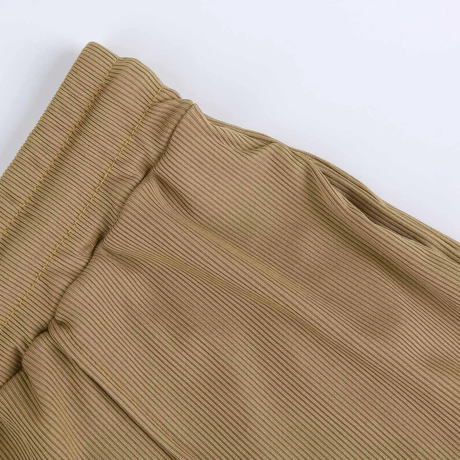 Women's Pants Comfy Corduroy Straight Wide Leg Pants Classic Elastic Waisted Loungewear Loose Plus Size Trousers