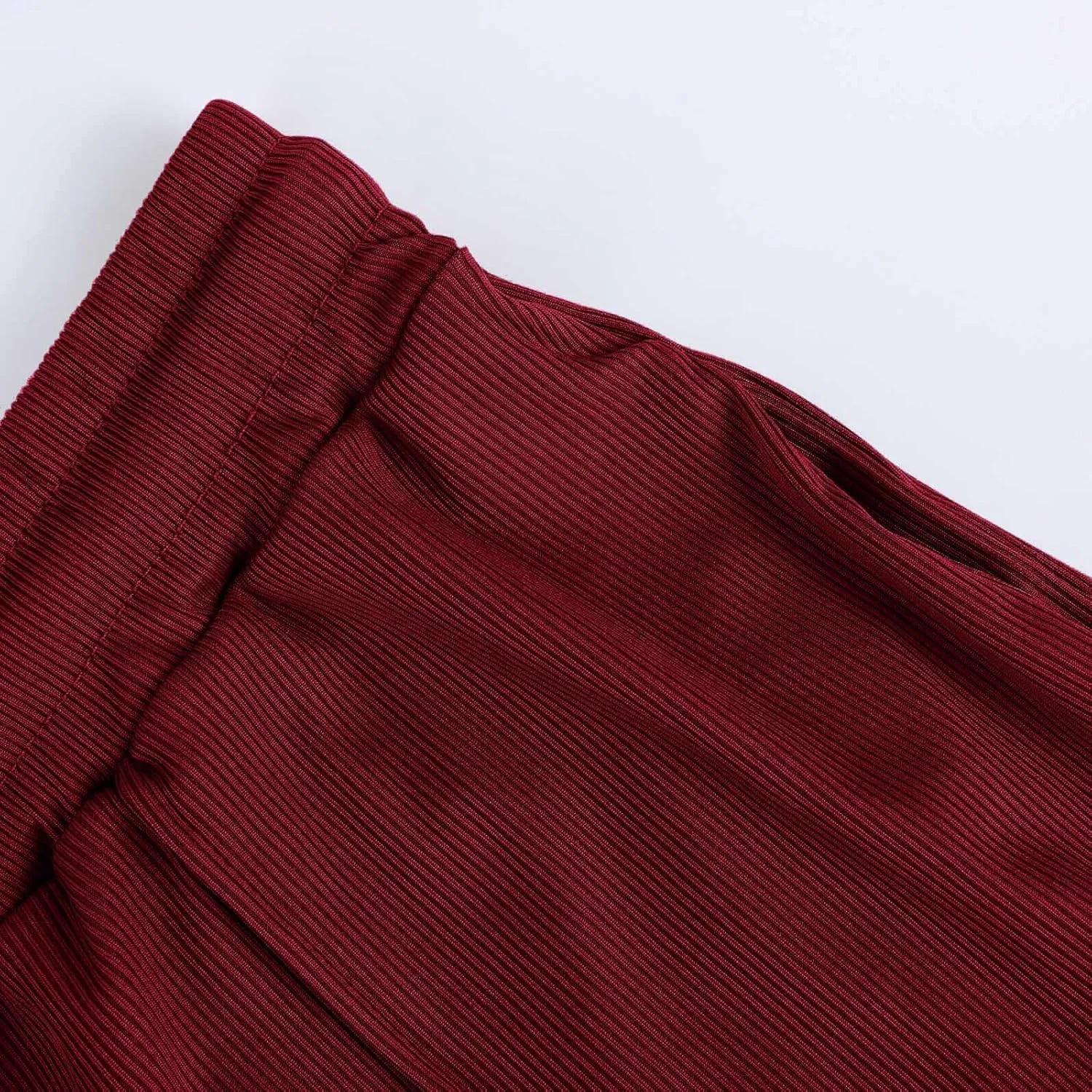 Women's Pants Comfy Corduroy Straight Wide Leg Pants Classic Elastic Waisted Loungewear Loose Plus Size Trousers