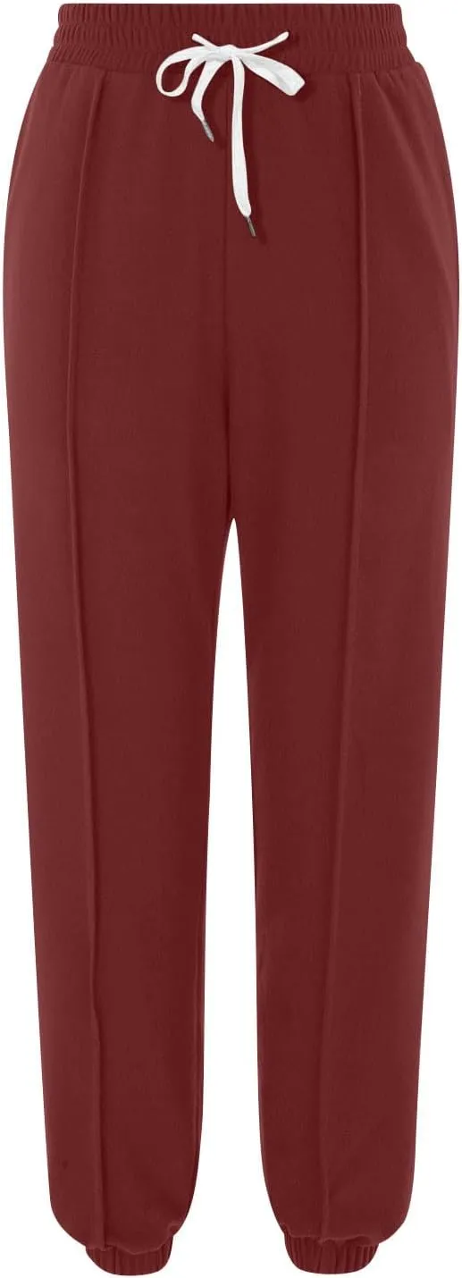 Womens Pants Trendy 2024 Relaxed Fit Athletic Gym Jogger Sweatpants Trendy Baggy Active Loungewear Fall Sweat Pants