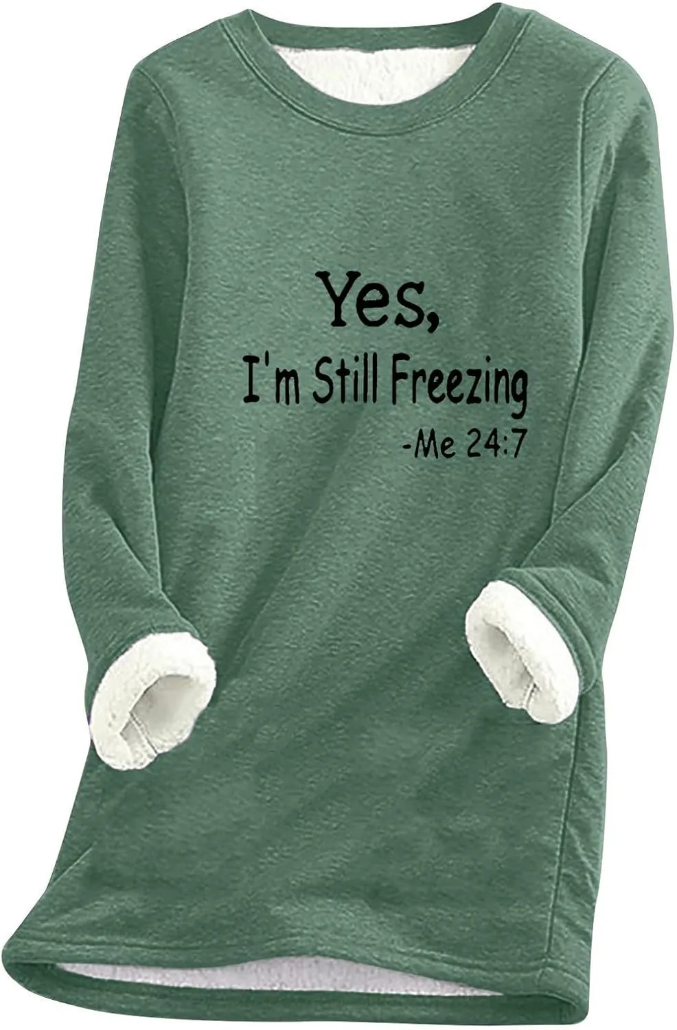 Womens Sherpa Fleece Lined Sweater Shirt Casual Warm Winter Fuzzy Pullover Sweatshirt Soft Loungewear Underwear