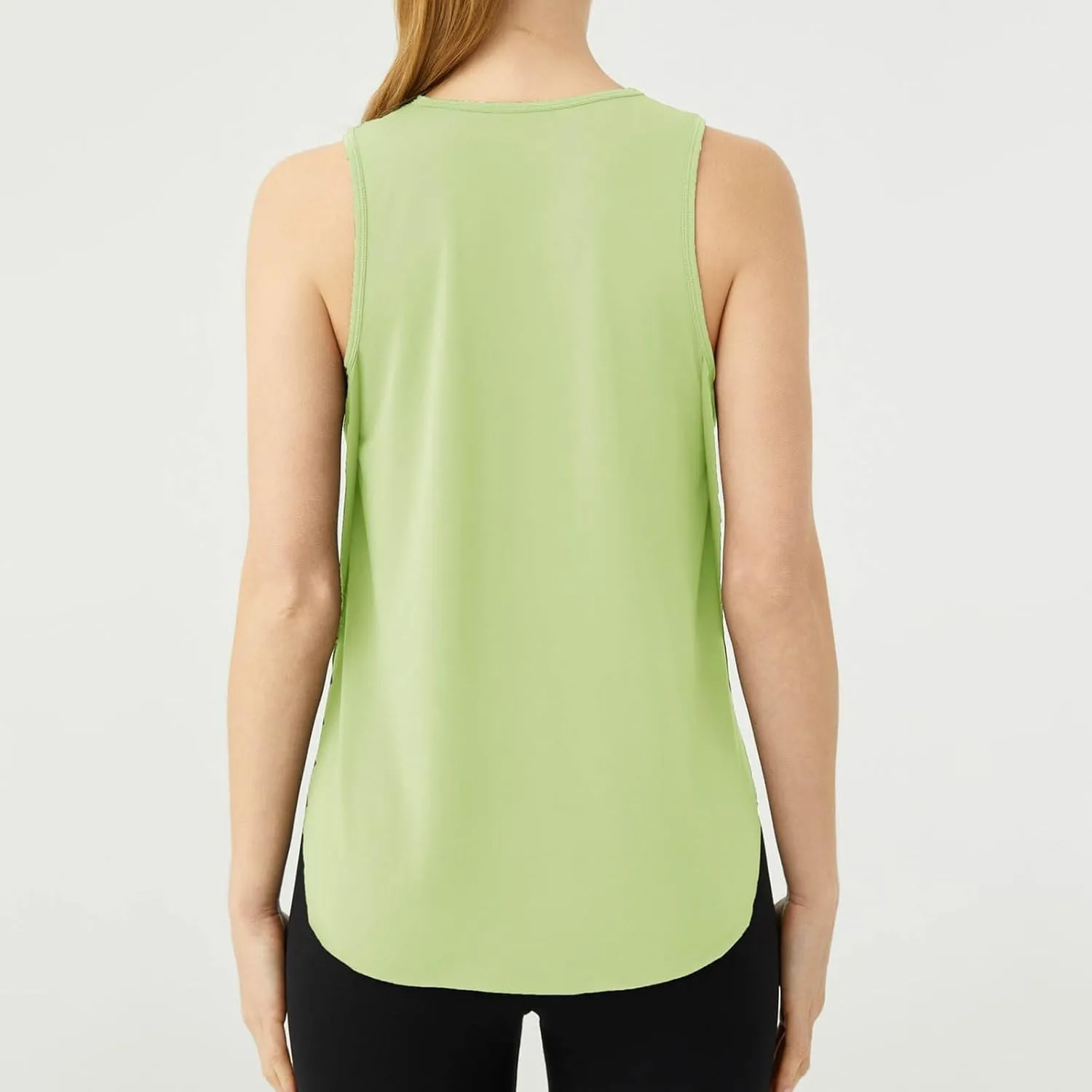 Women's Solid Quick Dry Sports Workout Tank Tops, Summer Lightweight Comfy Casual Undershirt with Irregular Ruffle Hem