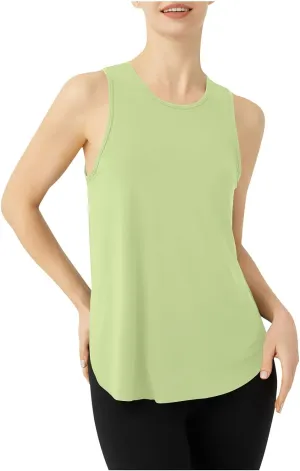 Women's Solid Quick Dry Sports Workout Tank Tops, Summer Lightweight Comfy Casual Undershirt with Irregular Ruffle Hem