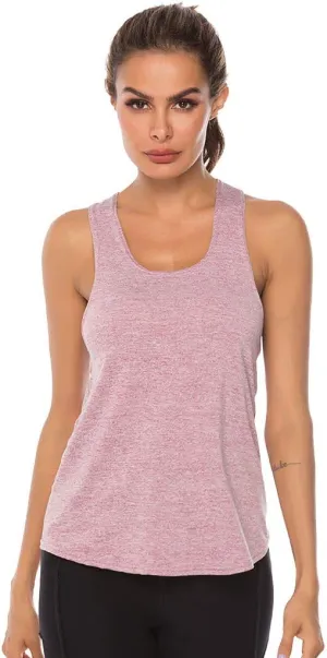 Womens Summer Tank Top Sleeveless Casual Loose Fit Dry Athletic Tank Women Undershirt Top Quick T-Shirt Fitness