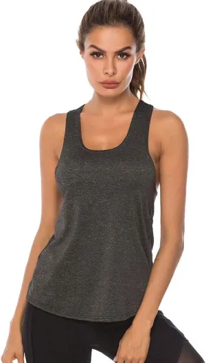 Womens Summer Tank Top Sleeveless Casual Loose Fit Dry Athletic Tank Women Undershirt Top Quick T-Shirt Fitness