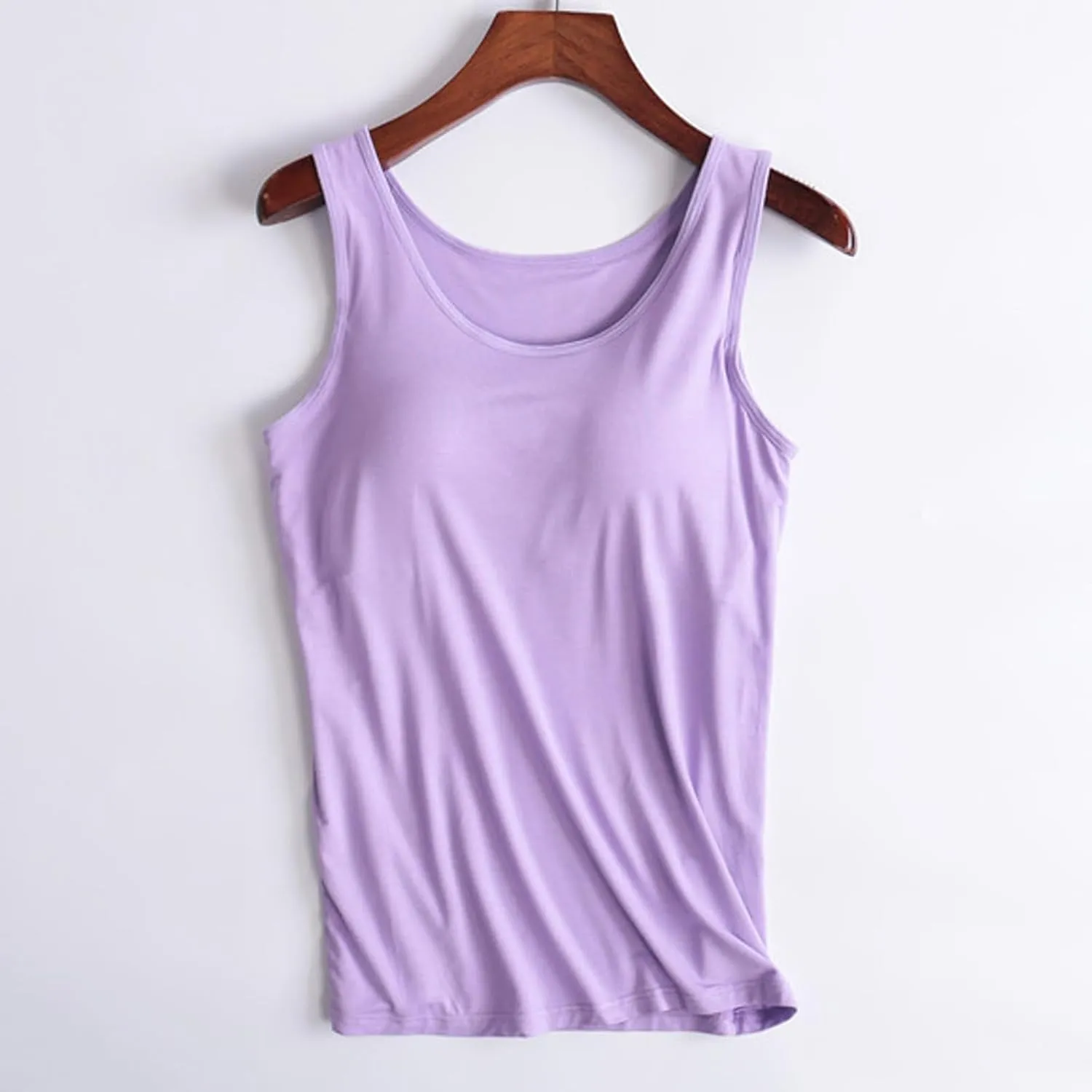Womens Tank Tops Modal Comfort Camisole with Bulit Padded Bras Workout Yoga Tanks Basic Sleeveless Summer Casual Vest