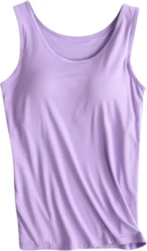Womens Tank Tops Modal Comfort Camisole with Bulit Padded Bras Workout Yoga Tanks Basic Sleeveless Summer Casual Vest